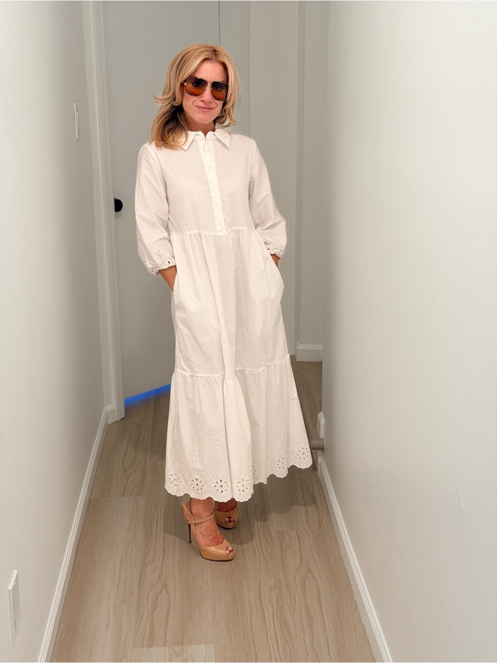 Cynthia Rowley Cream Button-Front Peplum Shirt - Picture 3 of 9